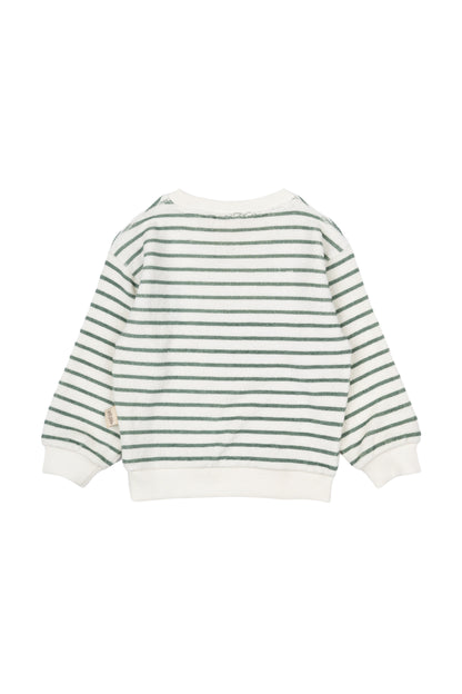 petit piao | Sweatshirt | Off white/green