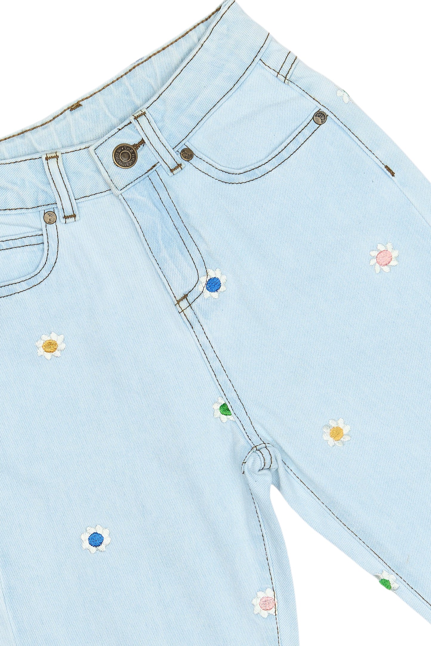 The New | Mom Fit Jeans | Light Blue Denim EMB