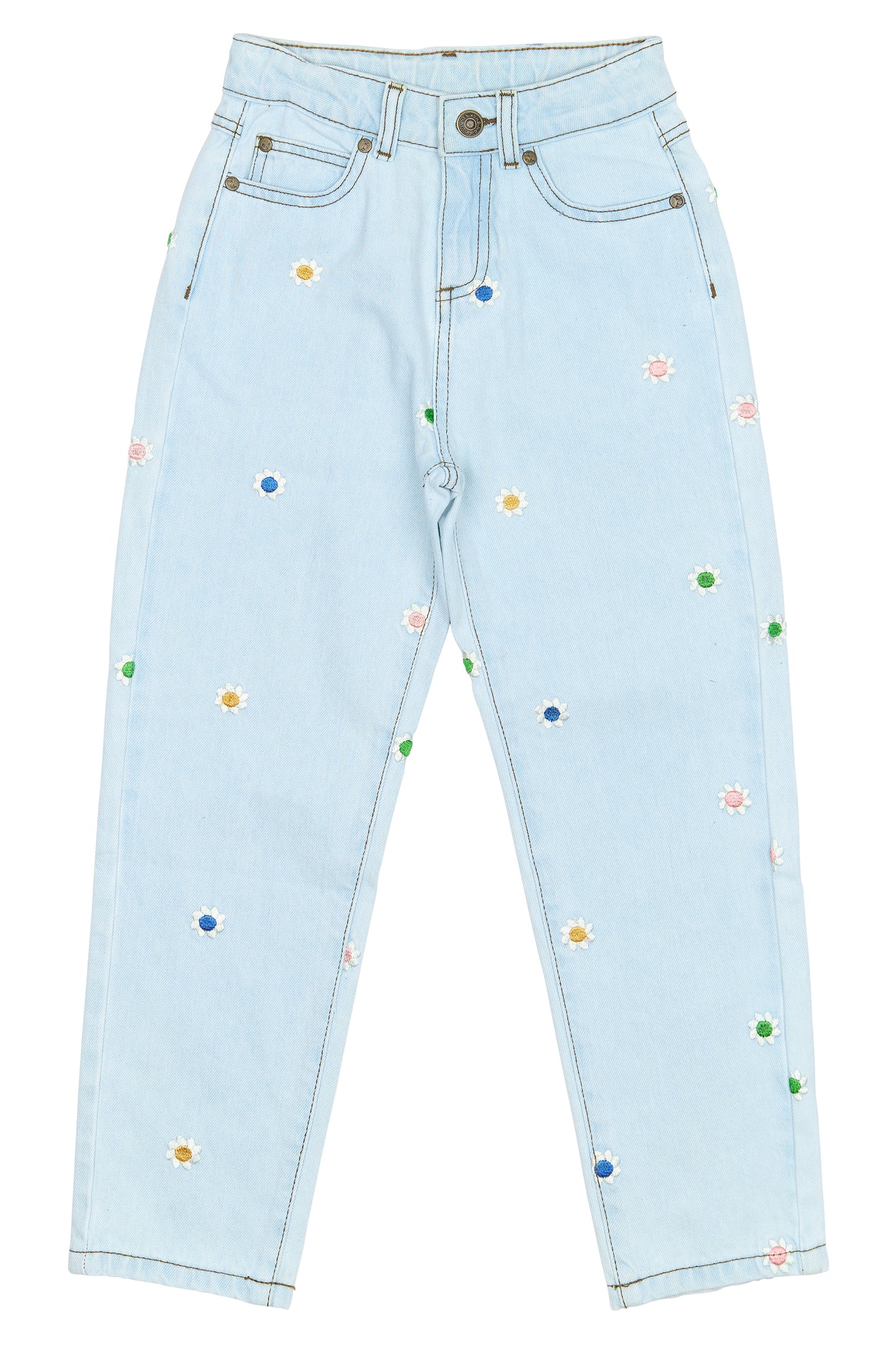 The New | Mom Fit Jeans | Light Blue Denim EMB