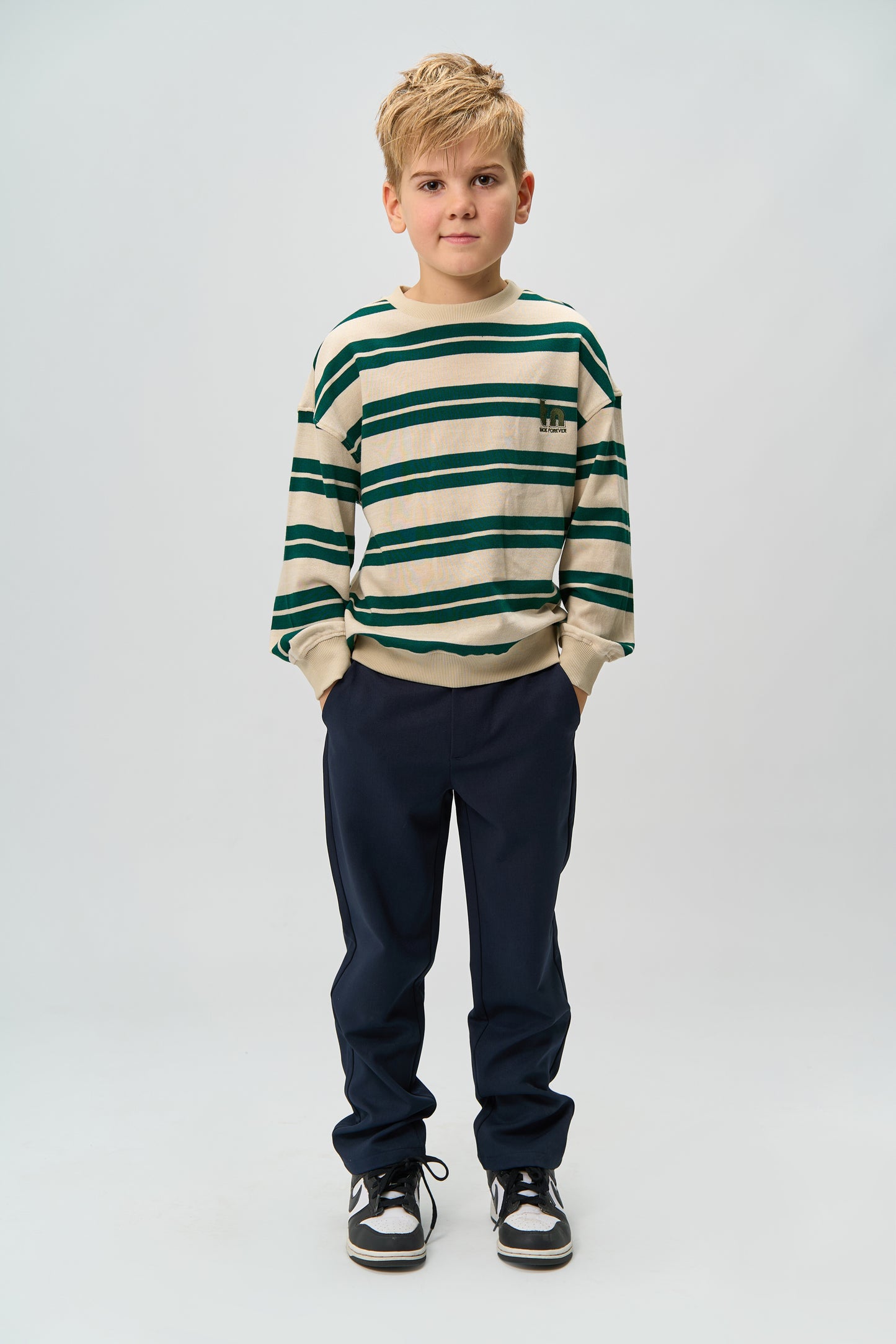 The New | Pullover | Deep Teal Striped