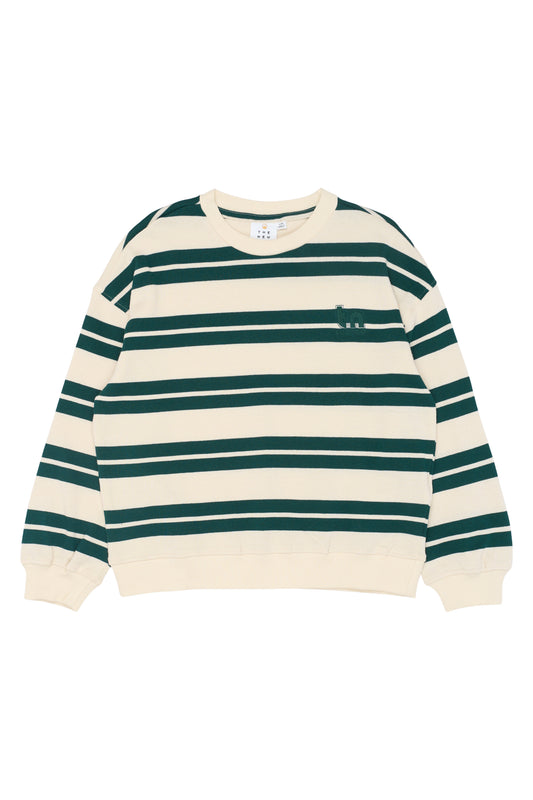 The New | Pullover | Deep Teal Striped
