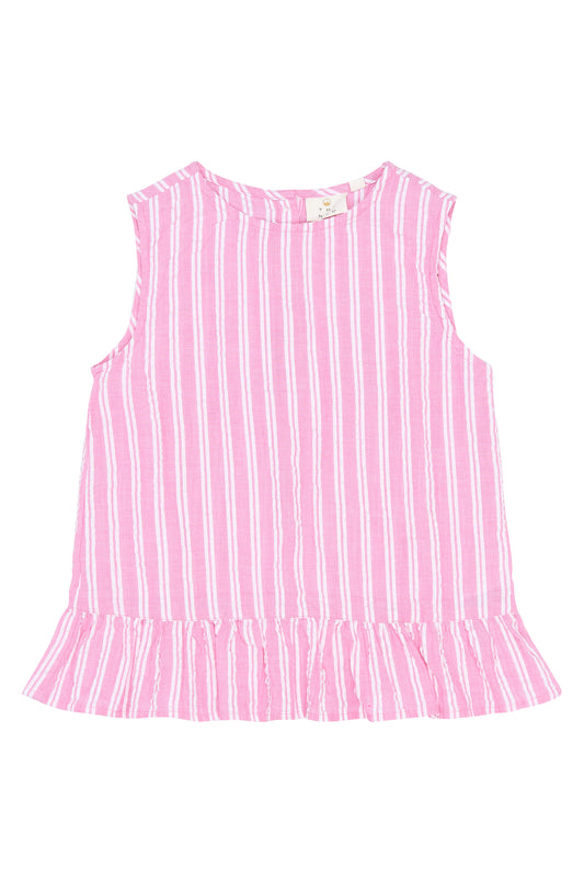 The New | Top | Carmine Rose Striped