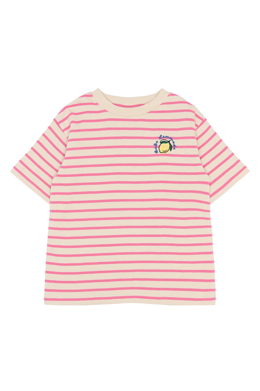 The New | T-Shirt | Carmine Rose Striped