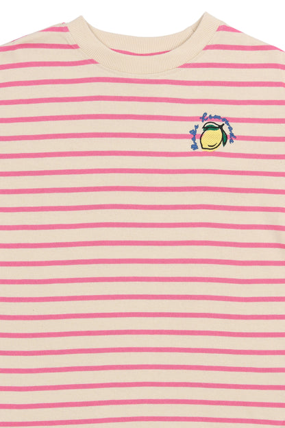 The New | T-Shirt | Carmine Rose Striped