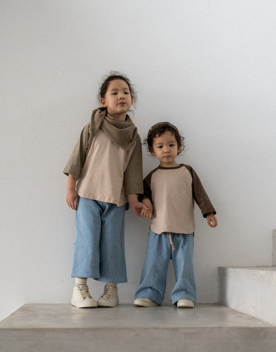 Atelier Nomi | Raglanshirt Amalfi | Beige/Chocolate