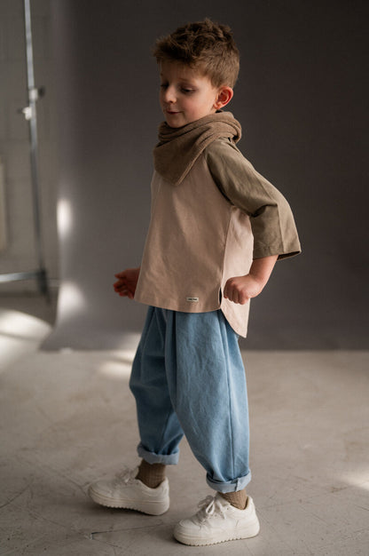 Atelier Nomi | Raglanshirt Amalfi | Beige/Olive