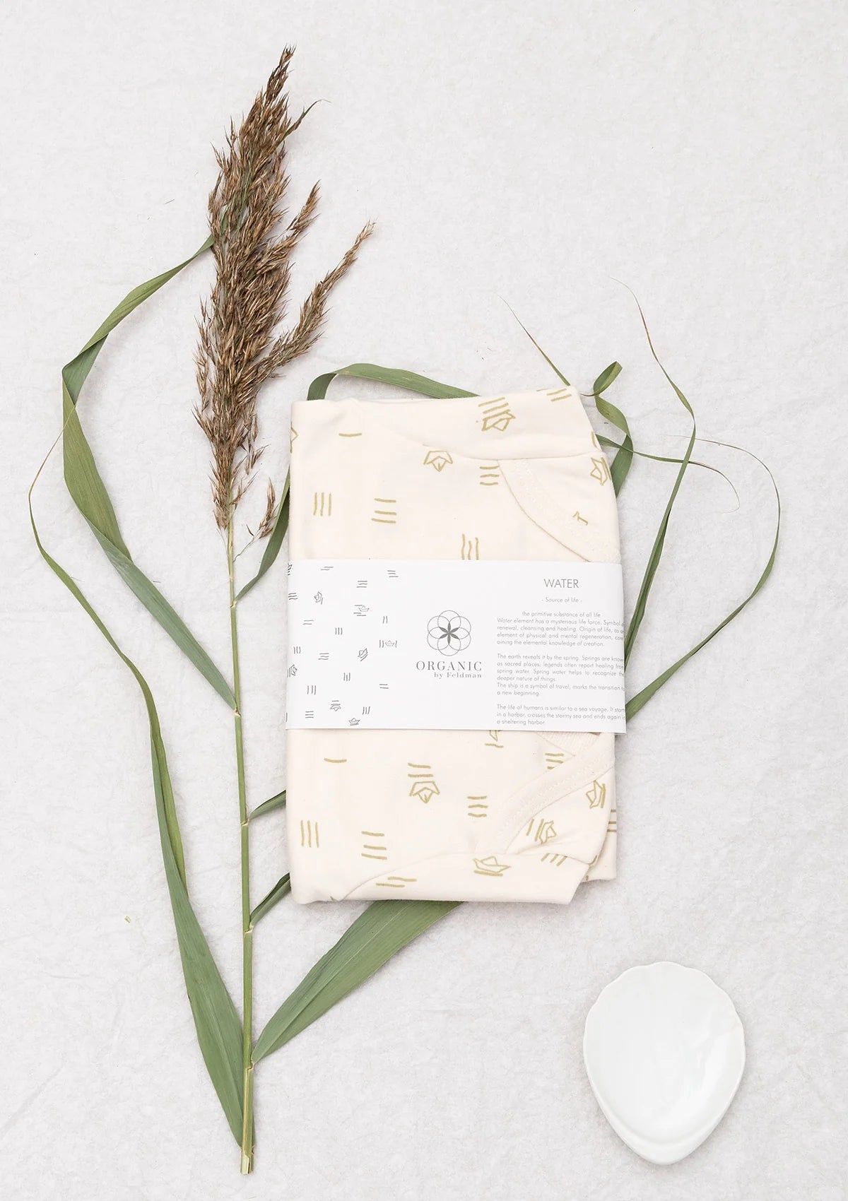 Organic by Feldman | Long-Sleeve Baby Bodysuit | Water of Life