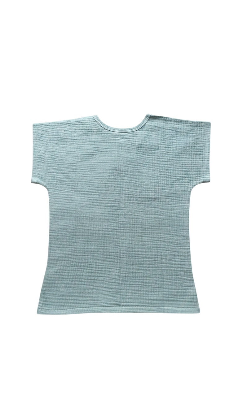 Popolini | Kurzarmshirt Musselin | Topaz Green