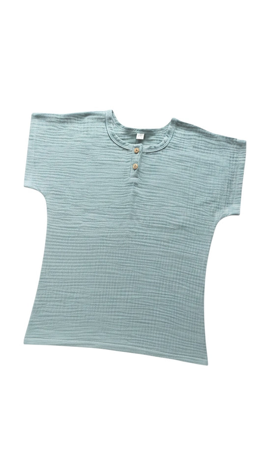 Popolini | Kurzarmshirt Musselin | Topaz Green